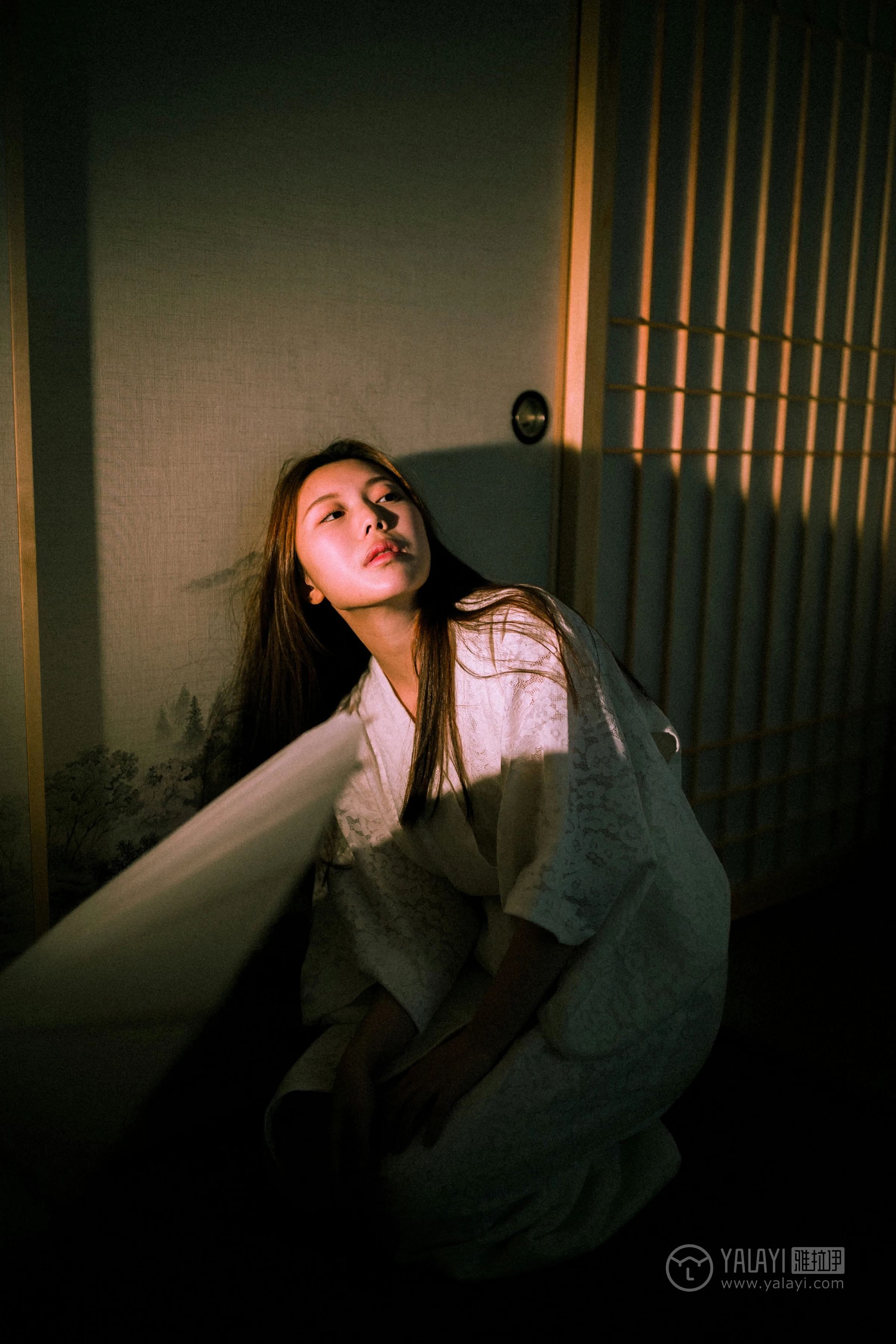 [YALAYI雅拉伊]No.202 夜光 圆圆 白色透视蕾丝镂空睡衣性感私房写真集第9张