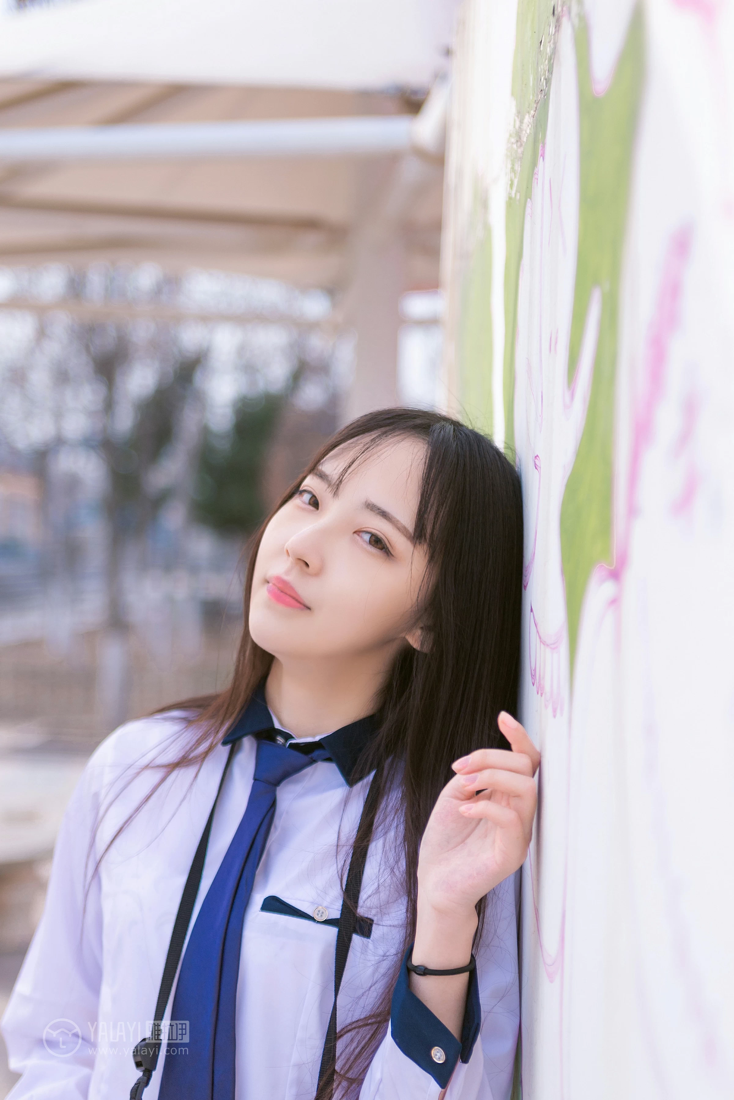 [YALAYI雅拉伊]No.229 小清新 文慧慧 日本高中女生制服与短裙加黑色丝袜美腿性感私房写真集第8张