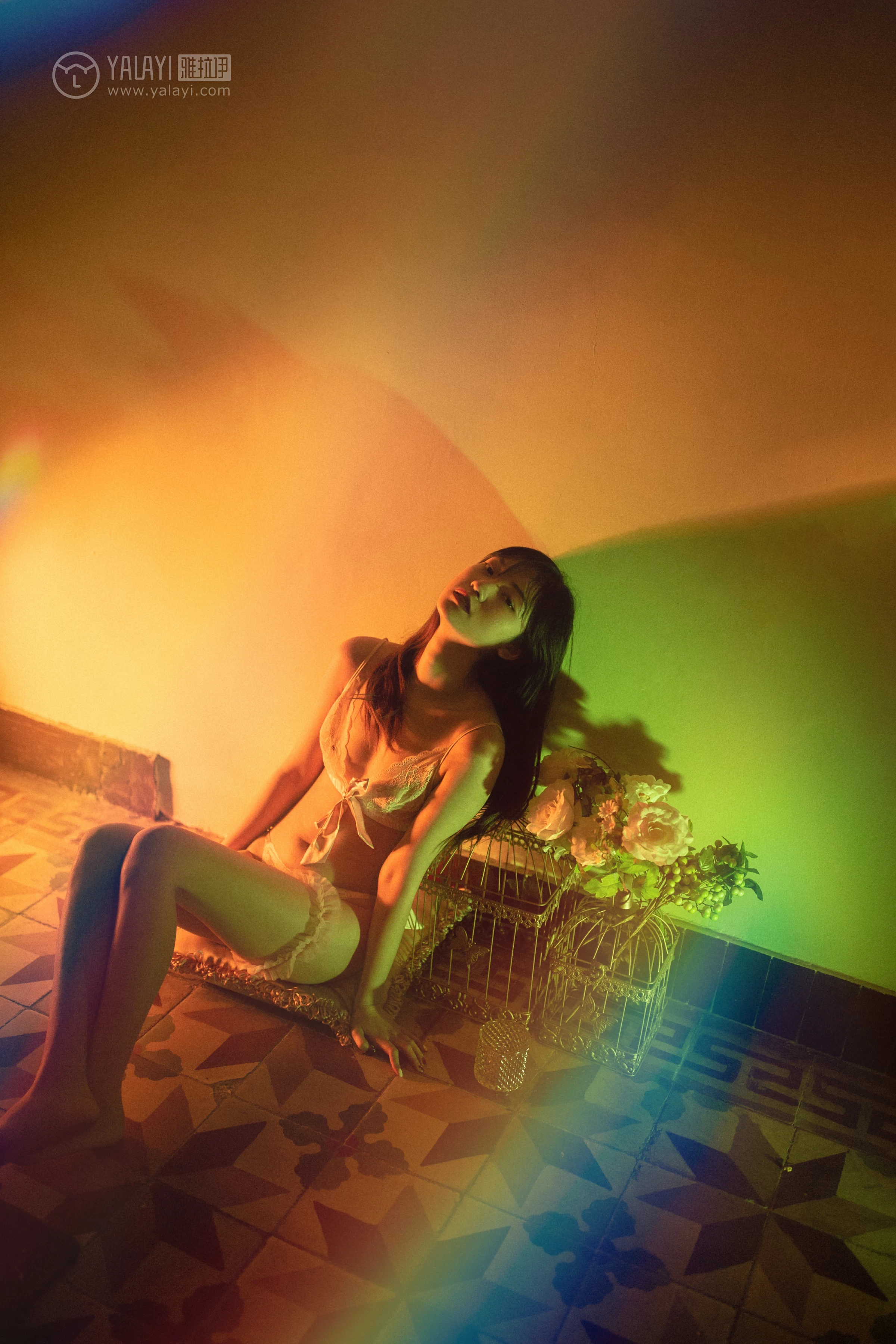 [YALAYI雅拉伊]No.256 人间失格 天蓝酱 白色透视镂空情趣内衣性感私房写真集第5张