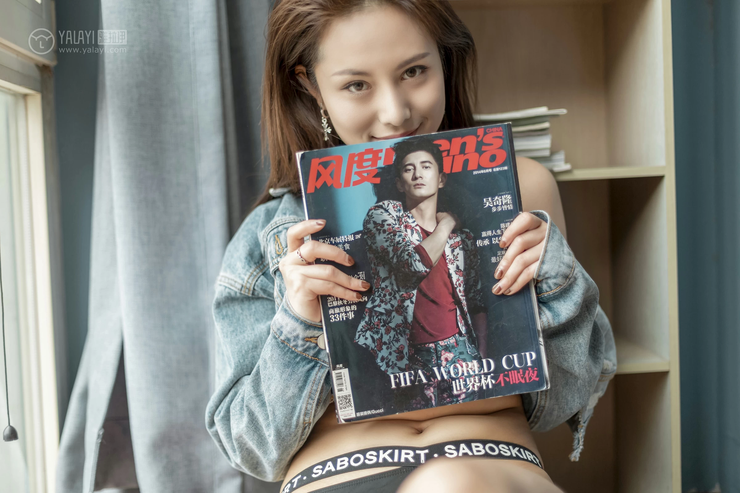 [YALAYI雅拉伊]No.284 牛仔的诱惑 雅辛 牛仔外套加运动内衣性感私房写真集第4张