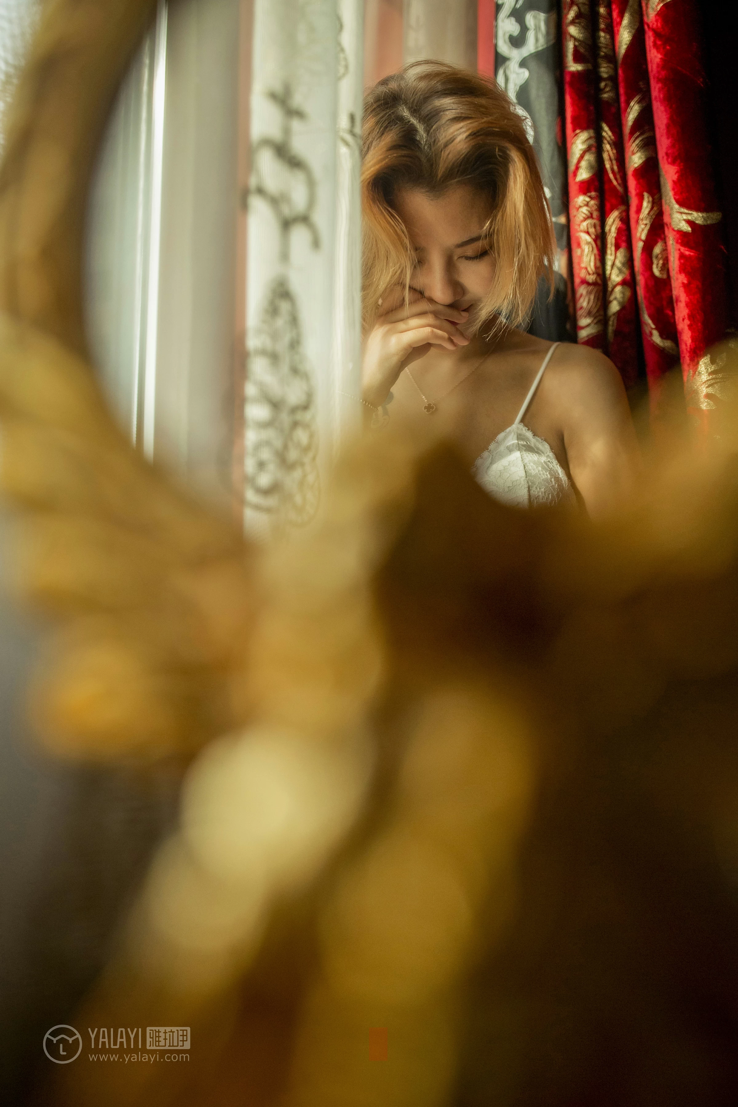 [YALAYI雅拉伊]No.300 一笑千斤 米奇 白色蕾丝镂空内衣性感私房写真集第7张