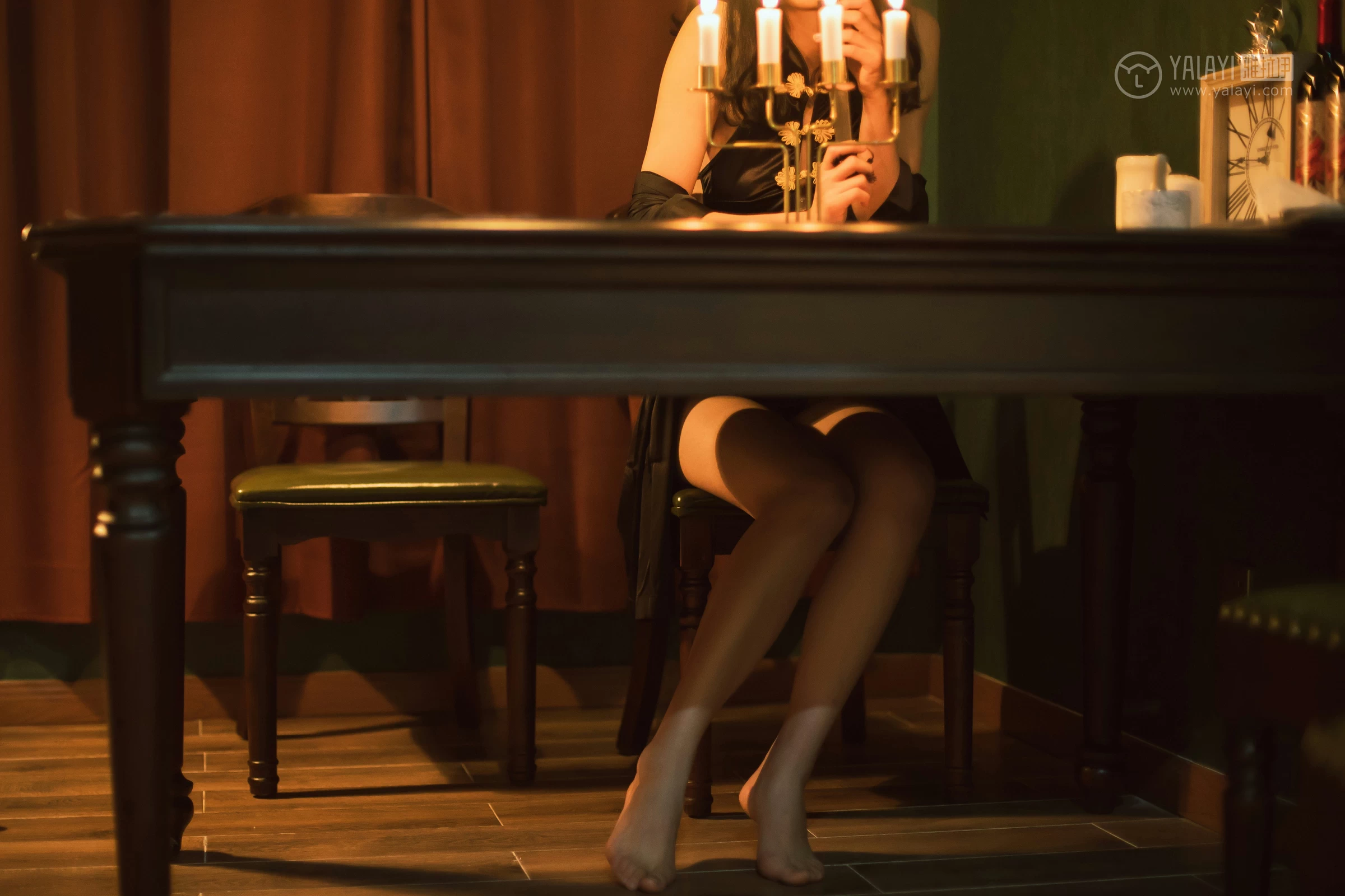 [YALAYI雅拉伊]No.309 夜来香 和风 黑色睡衣加黑色情趣旗袍性感私房写真集第13张