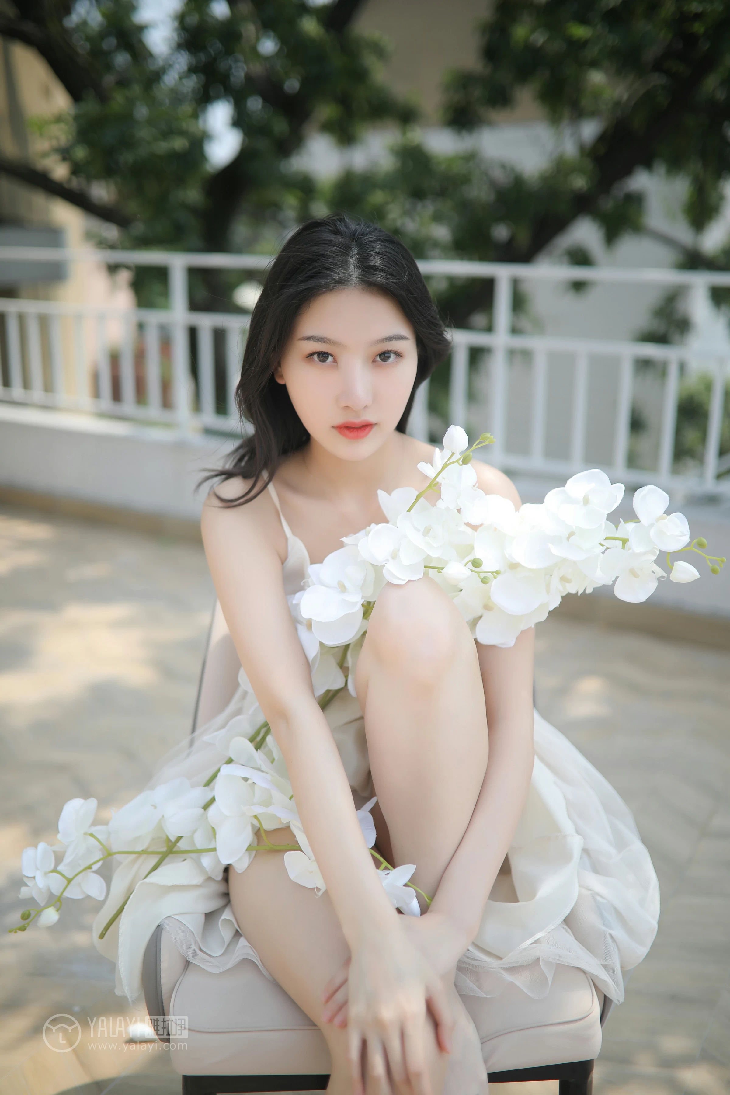 [YALAYI雅拉伊]No.310 听风 白璐 仙气飘飘 白色吊带连衣裙性感私房写真集第15张
