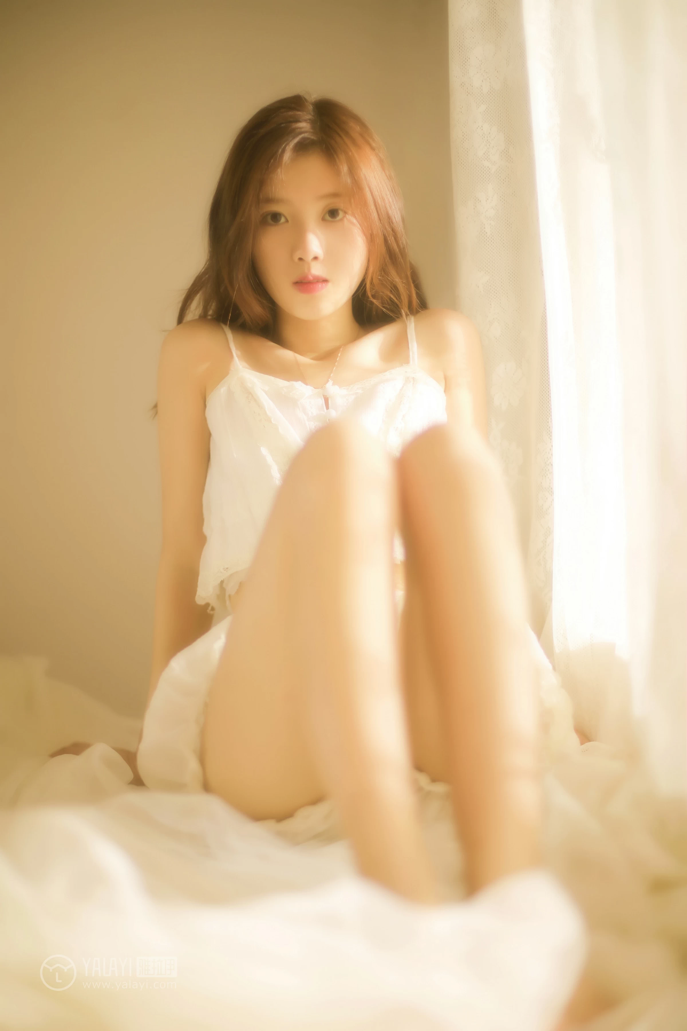 [YALAYI雅拉伊]No.315 夏日蜜语 圈圈 白色透视吊带内衣加短裤清纯靓丽私房写真集第14张