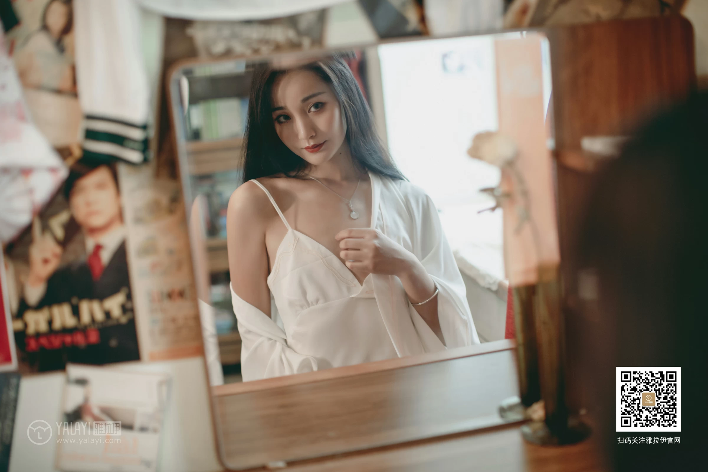 [YALAYI雅拉伊]No.361 Elegant 项兴咏 白色睡衣加白色吊带内衣性感私房写真集第8张