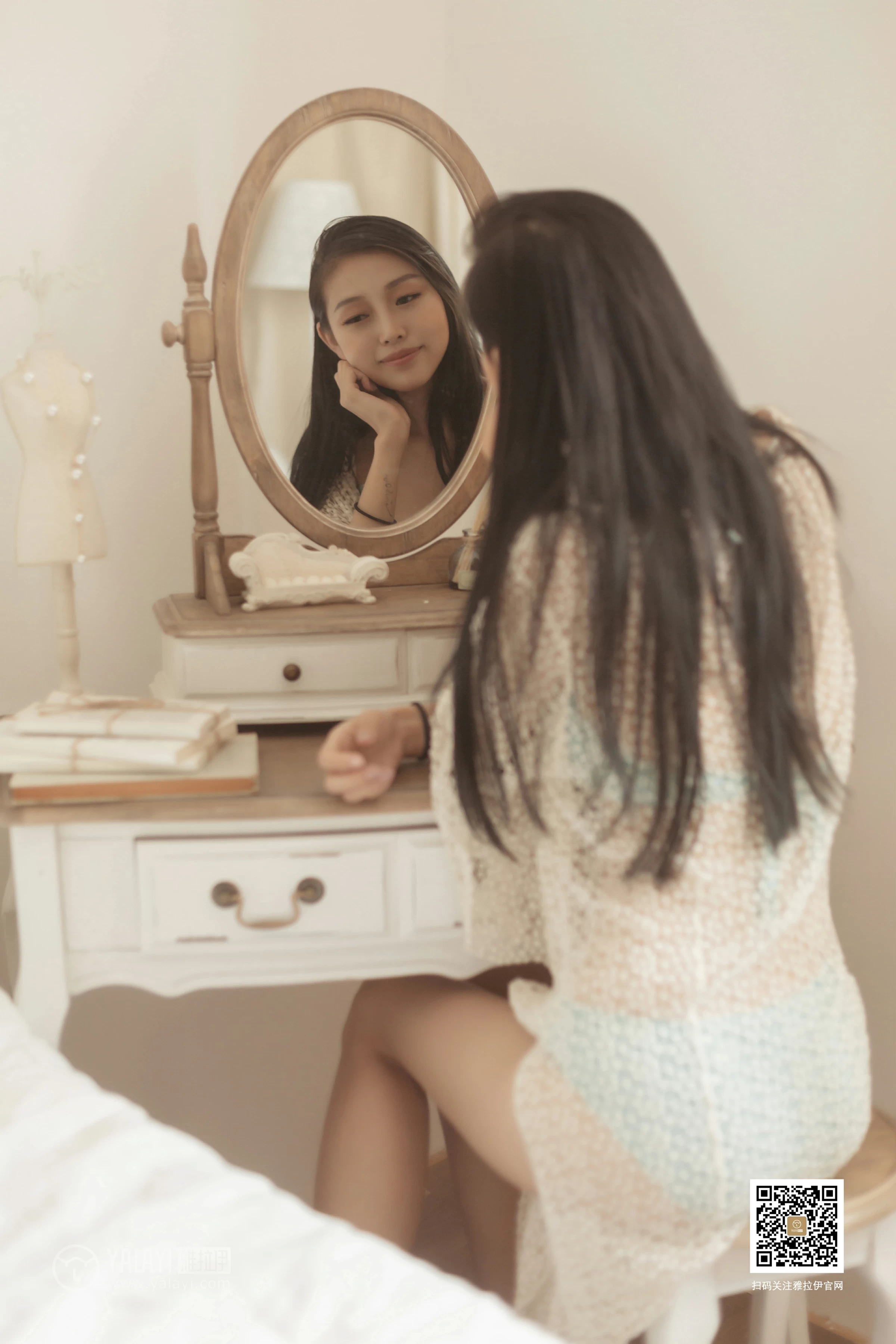 [YALAYI雅拉伊]No.375 轻抚你 图雅 白色情趣镂空睡衣加性感内衣私房写真集第9张