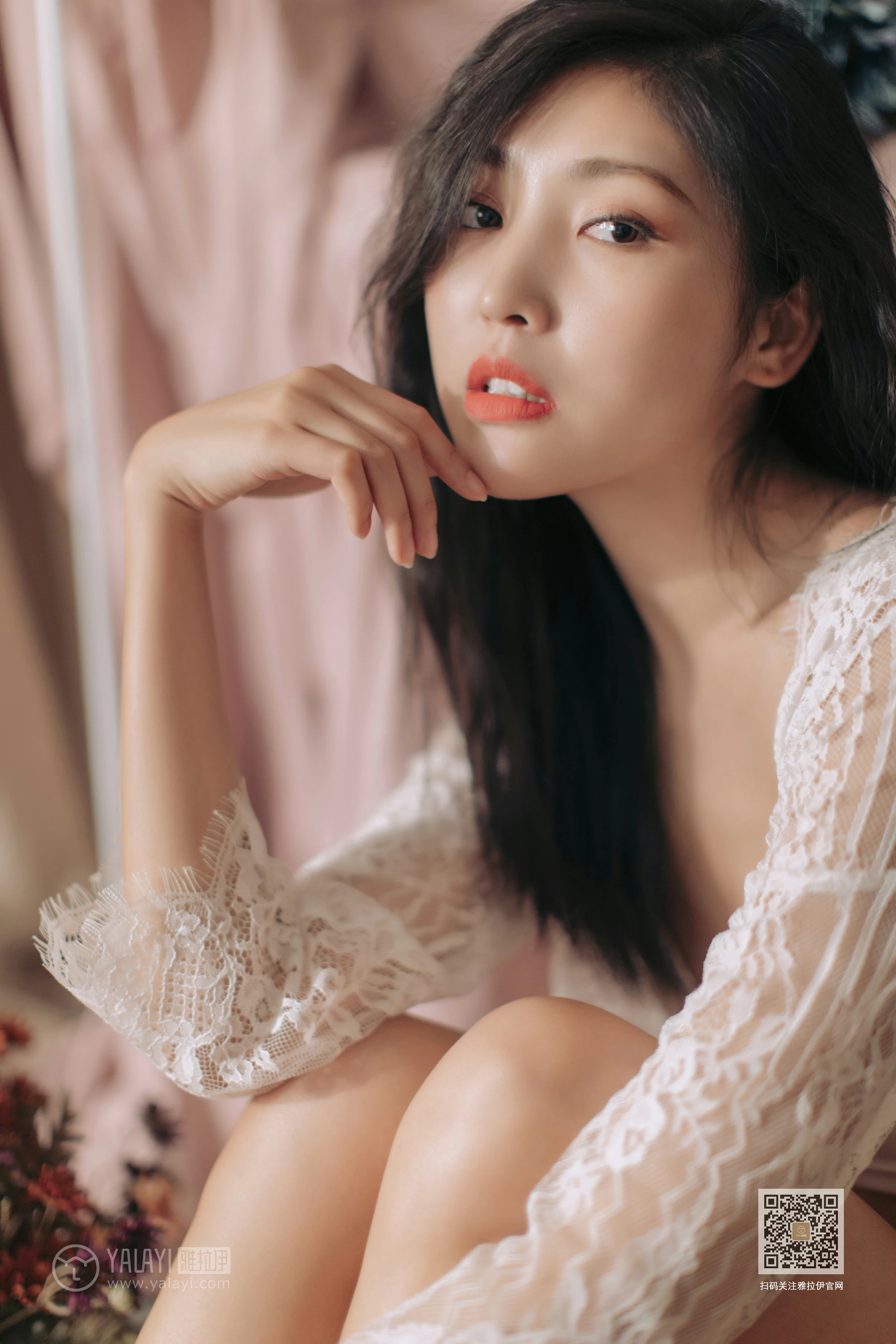 [YALAYI雅拉伊]Vol.423 好想告诉你 仓儿 白色透视镂空睡衣加白色内衣性感私房写真集第5张