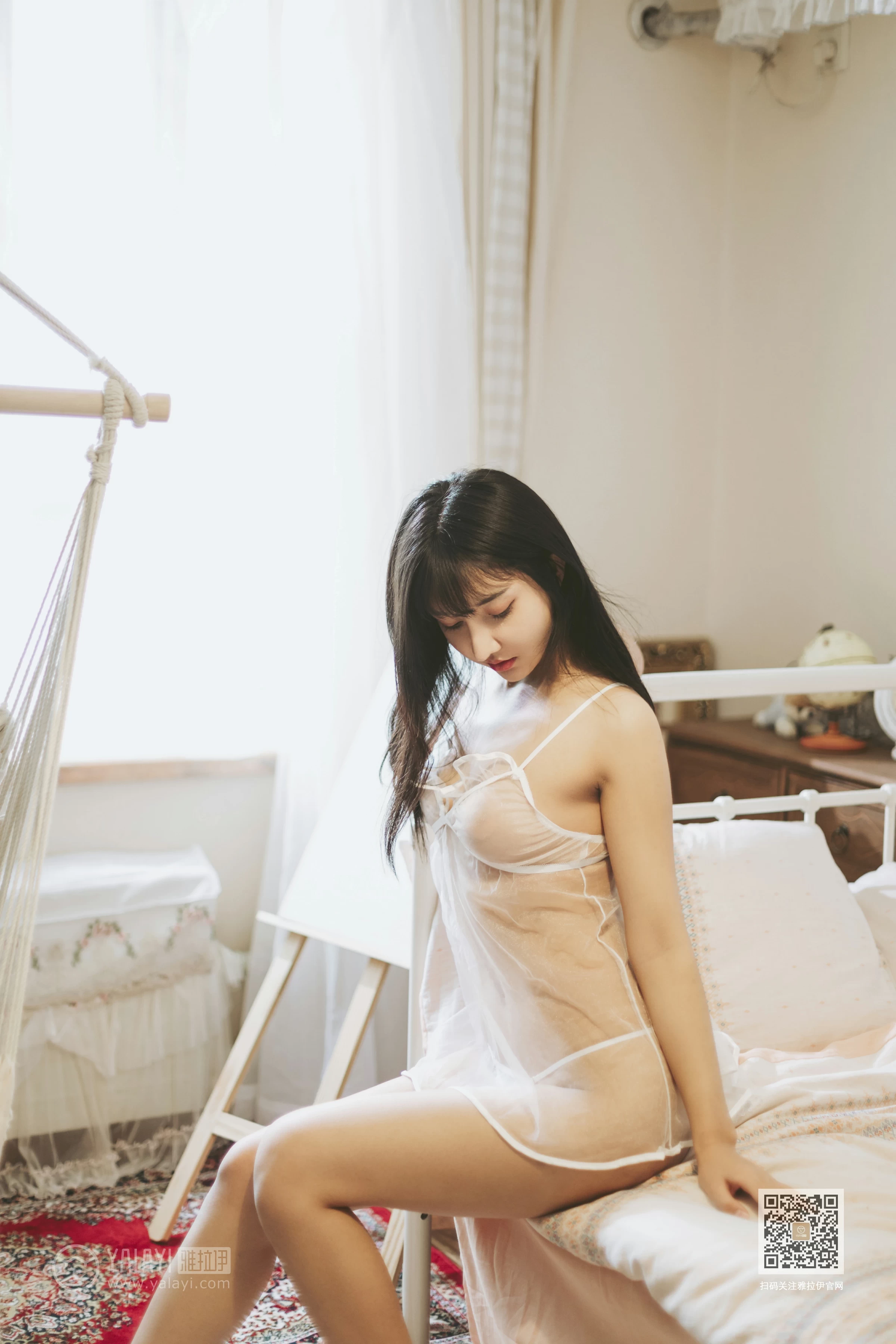 [YALAYI雅拉伊]Vol.489 肌衫透骨 韩熙 白色透视情趣内衣性感私房写真集第2张