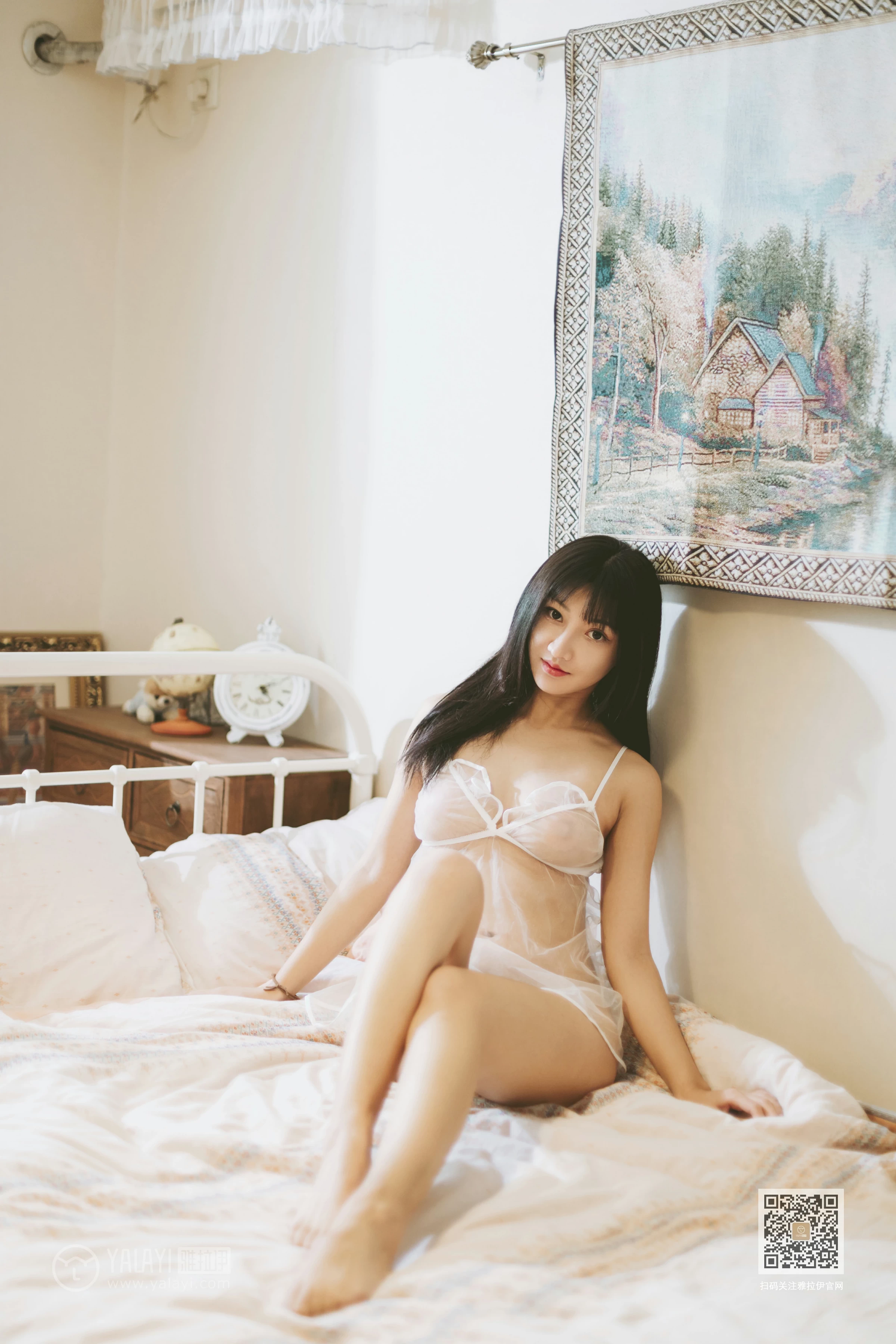 [YALAYI雅拉伊]Vol.489 肌衫透骨 韩熙 白色透视情趣内衣性感私房写真集第6张