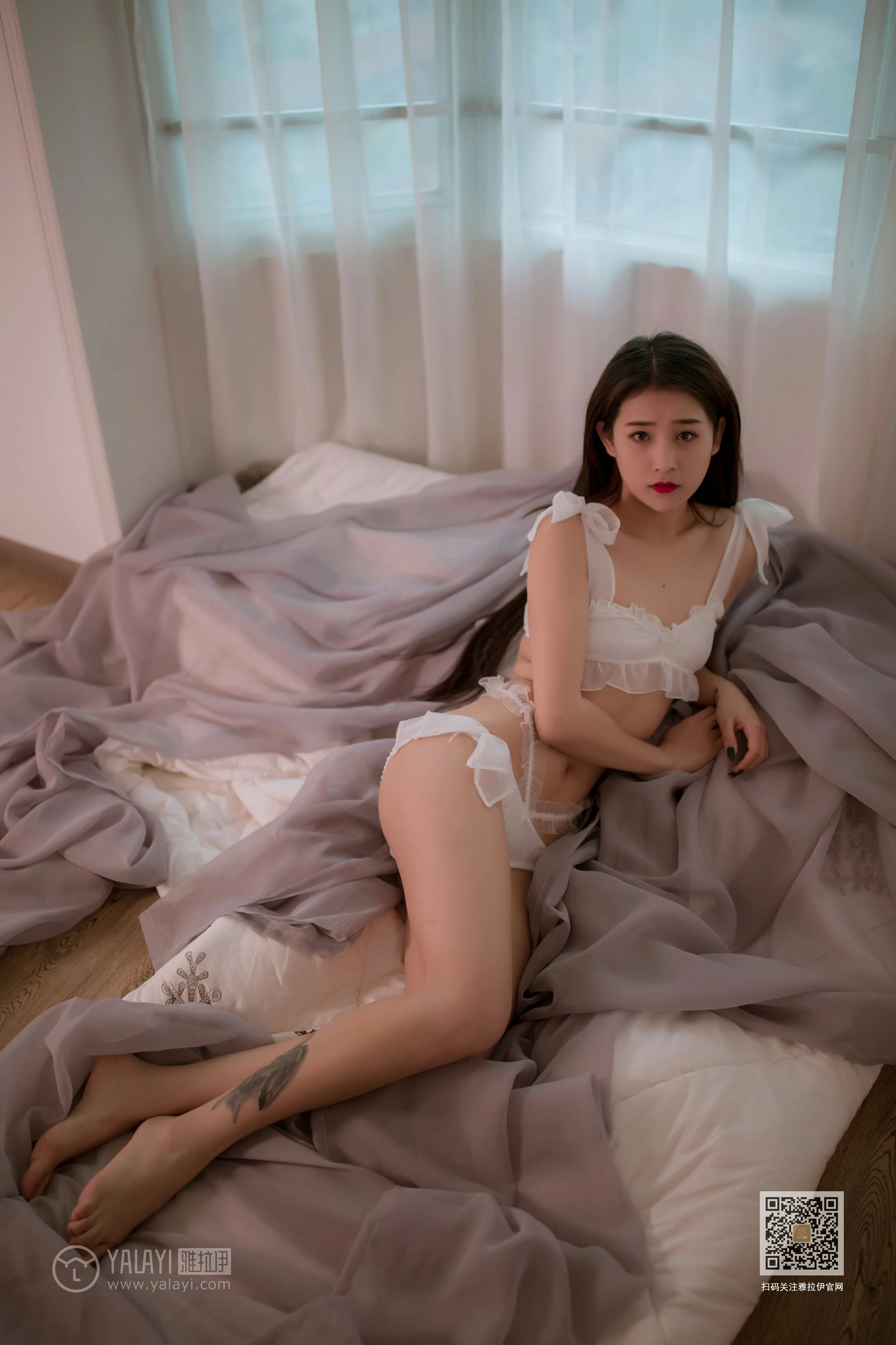 [YALAYI雅拉伊]Vol.510 撩人的丝带 素素 白色透视情趣内衣性感私房写真集第7张