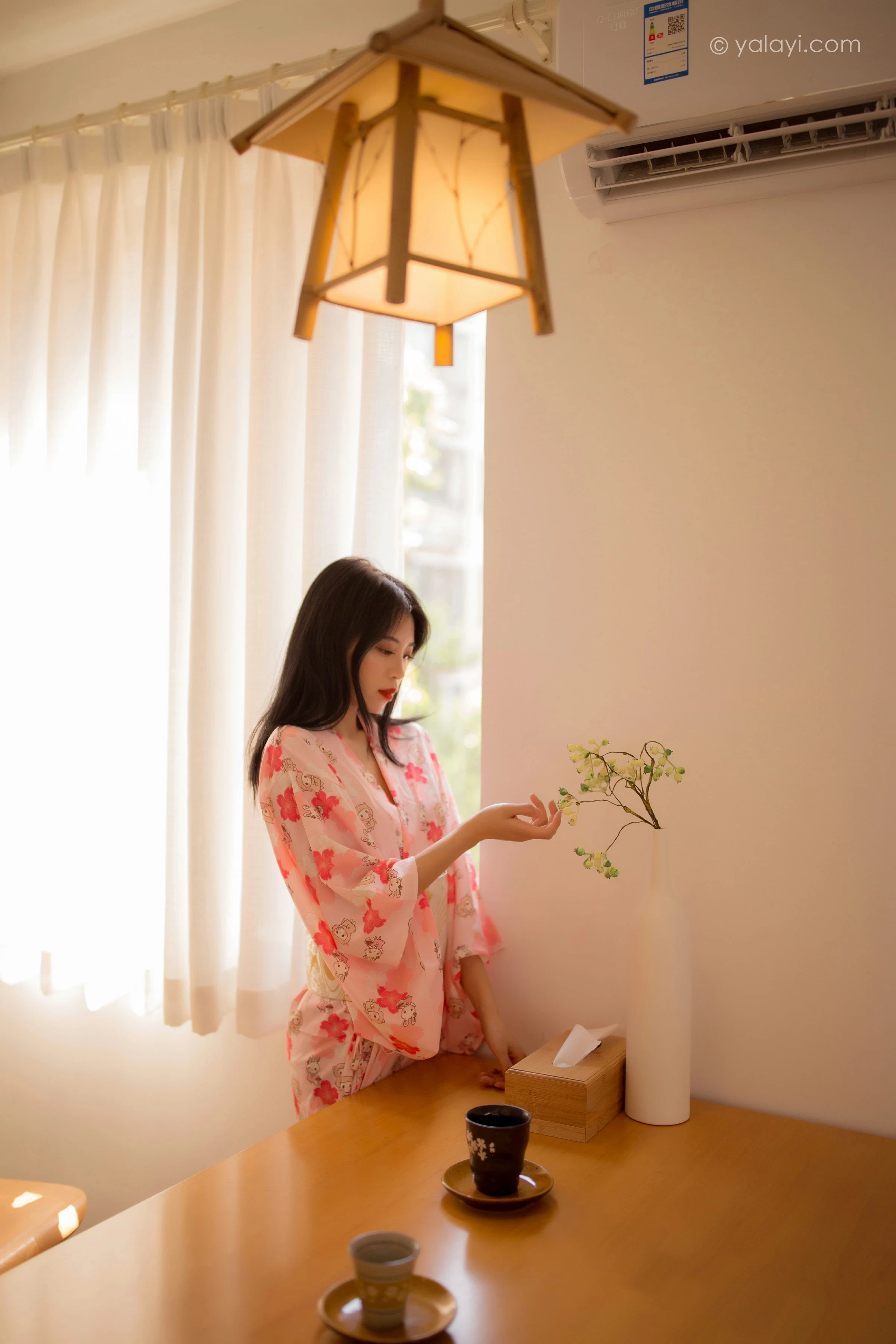 [YALAYI雅拉伊]NO.679 《花香自来》 丽雅 粉色和服居家性感私房写真集第14张
