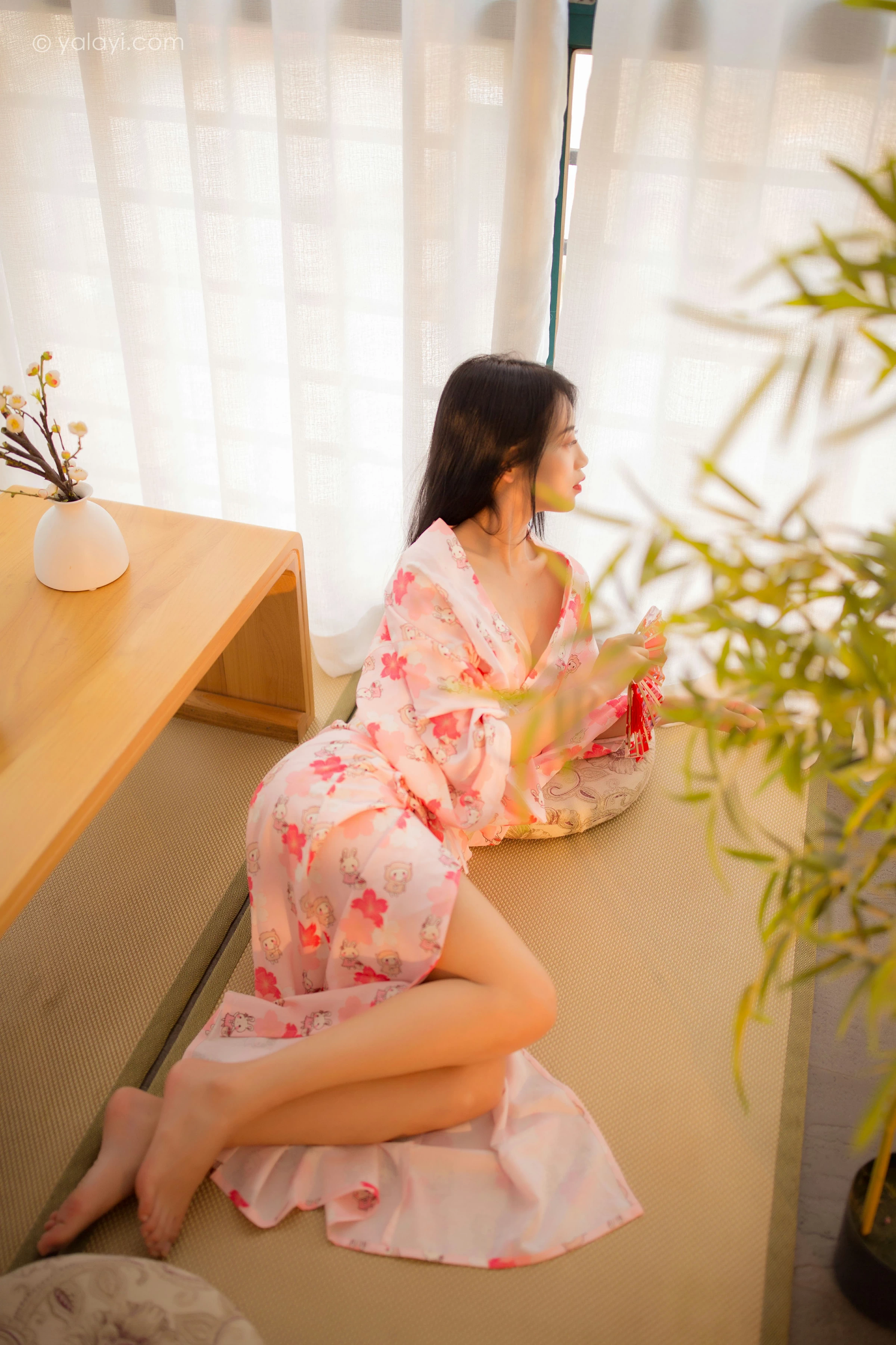 [YALAYI雅拉伊]NO.679 《花香自来》 丽雅 粉色和服居家性感私房写真集第17张