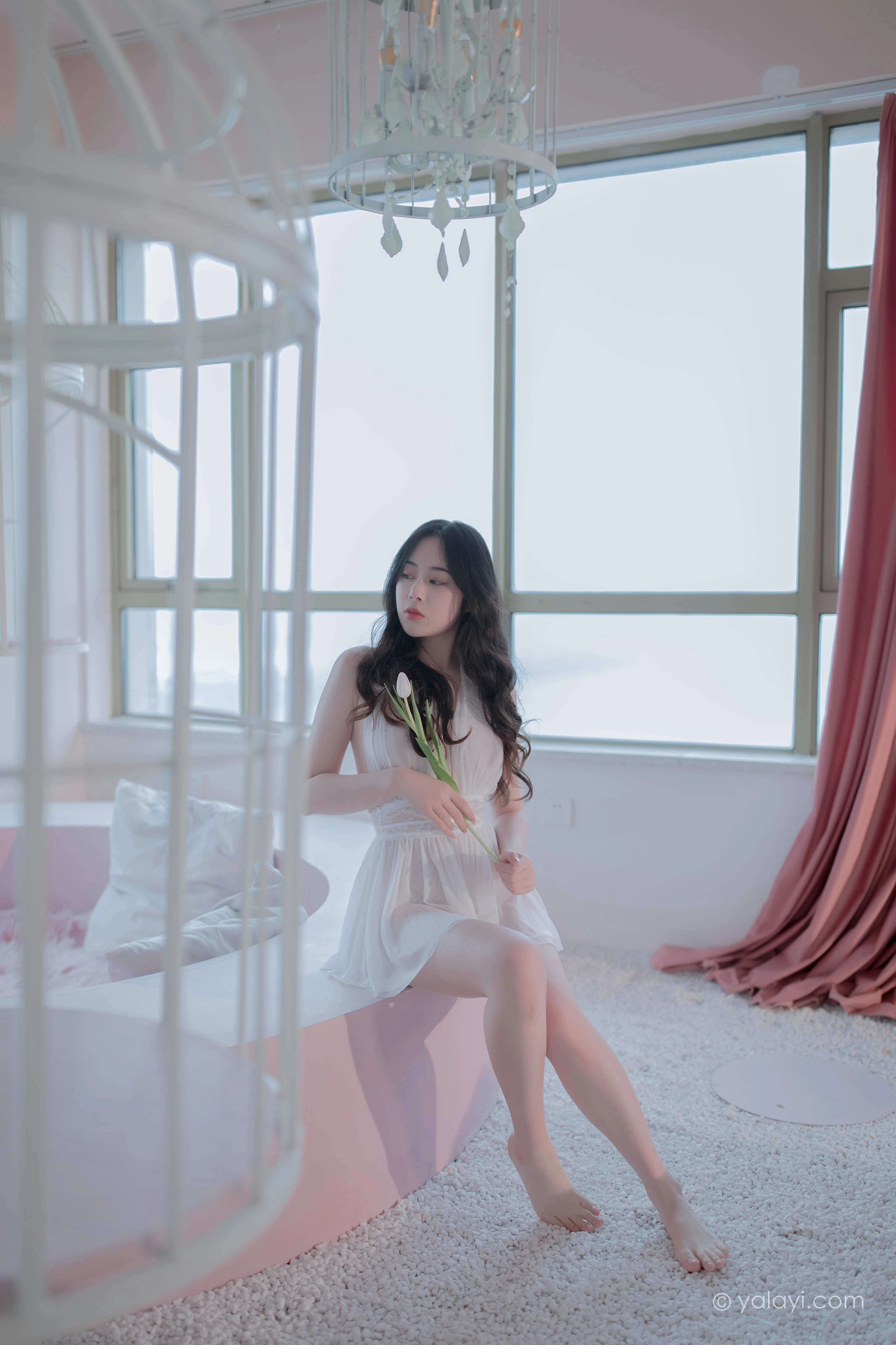 [YALAYI雅拉伊]NO.792 笼子里的鸟儿 璎珞 白色透视情趣内衣性感私房写真集第1张