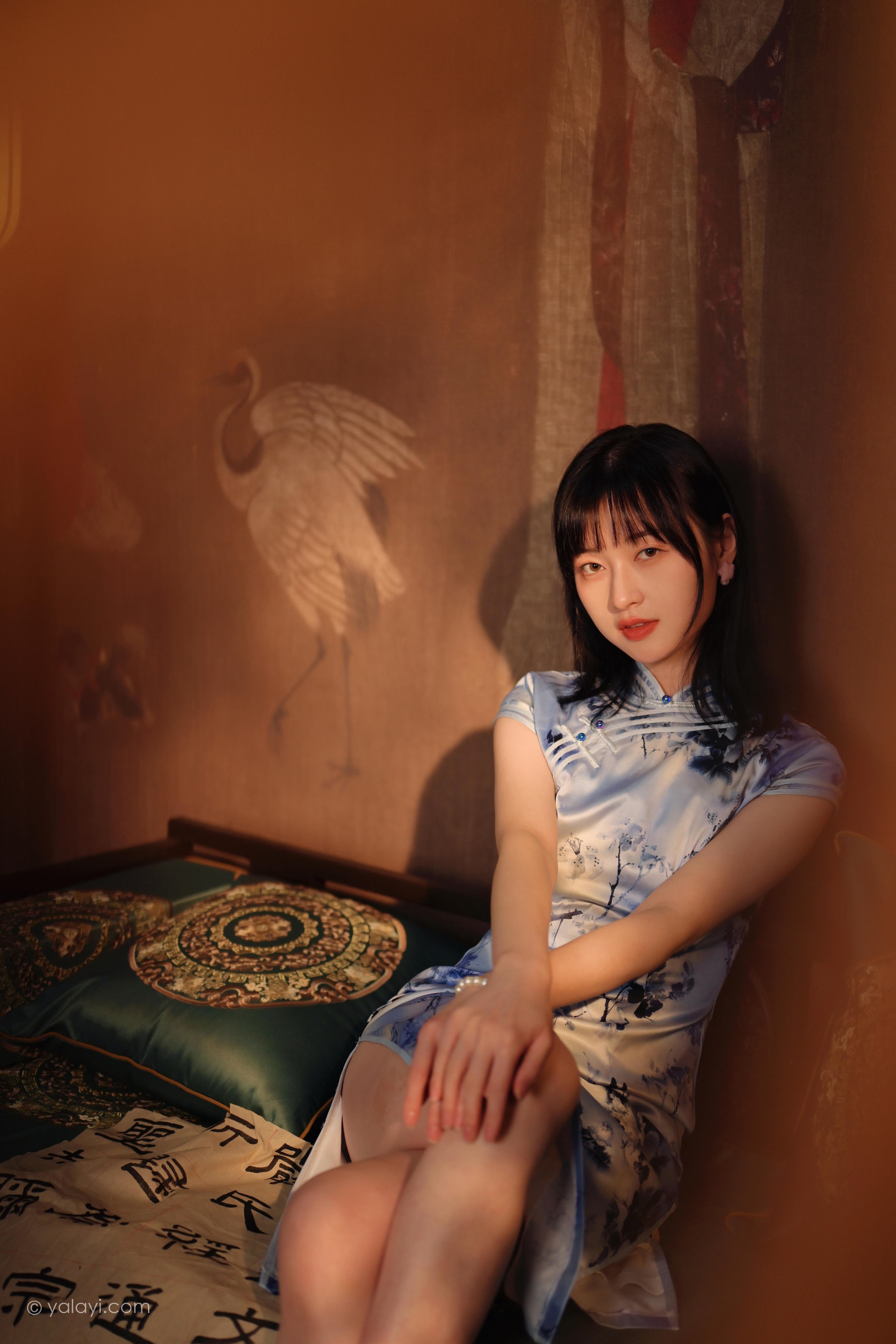 [YALAYI雅拉伊]2022.03.18 绝代芳华 京京 银色无袖旗袍民国风优雅写真集第3张