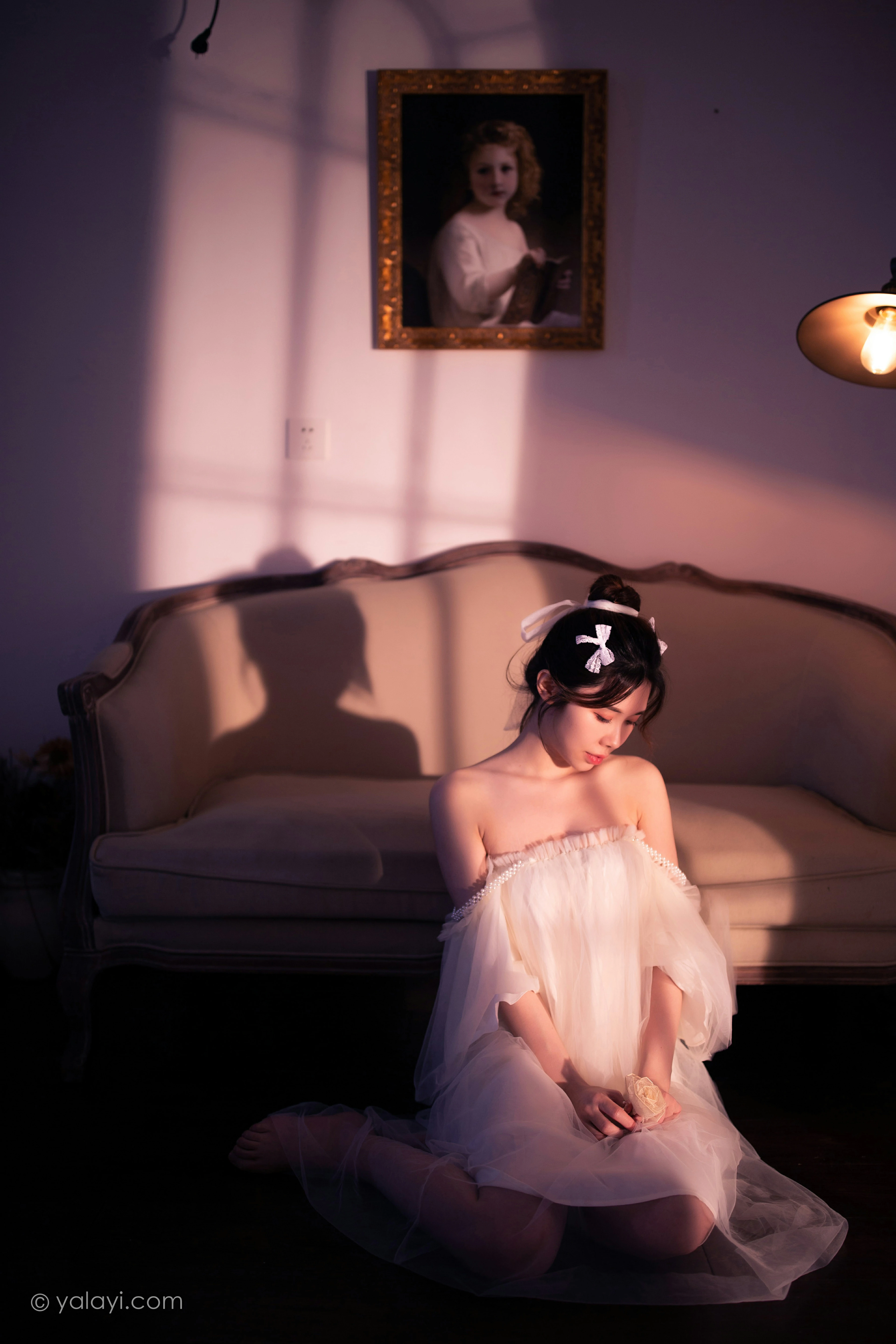 [YALAYI雅拉伊]NO.858 等待我的人 香草 白色透视吊带连衣裙居家性感写真集第13张