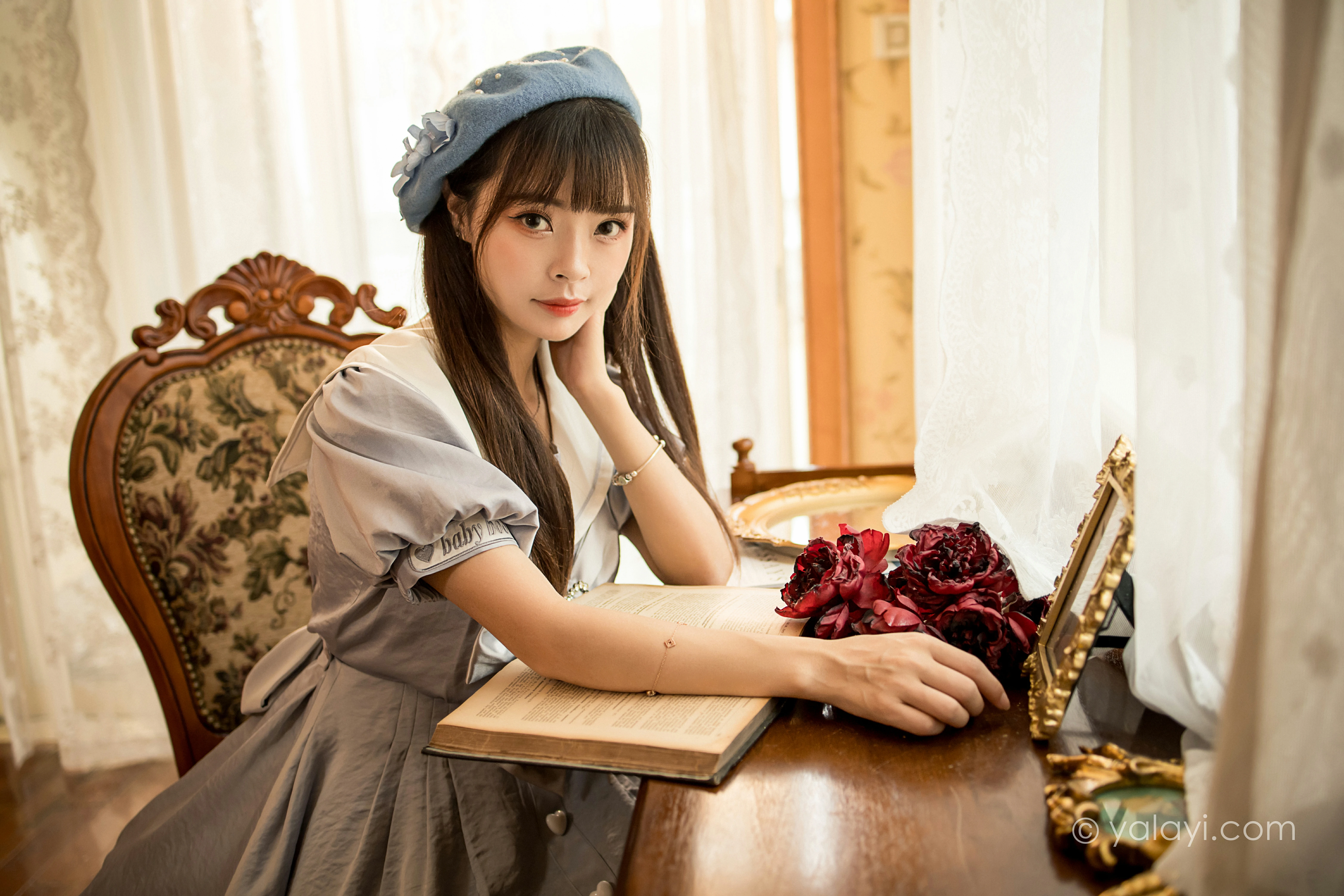 [YALAYI雅拉伊]NO.859 JK水手制服 程小蝶 灰色连身制服居家清纯写真集第10张