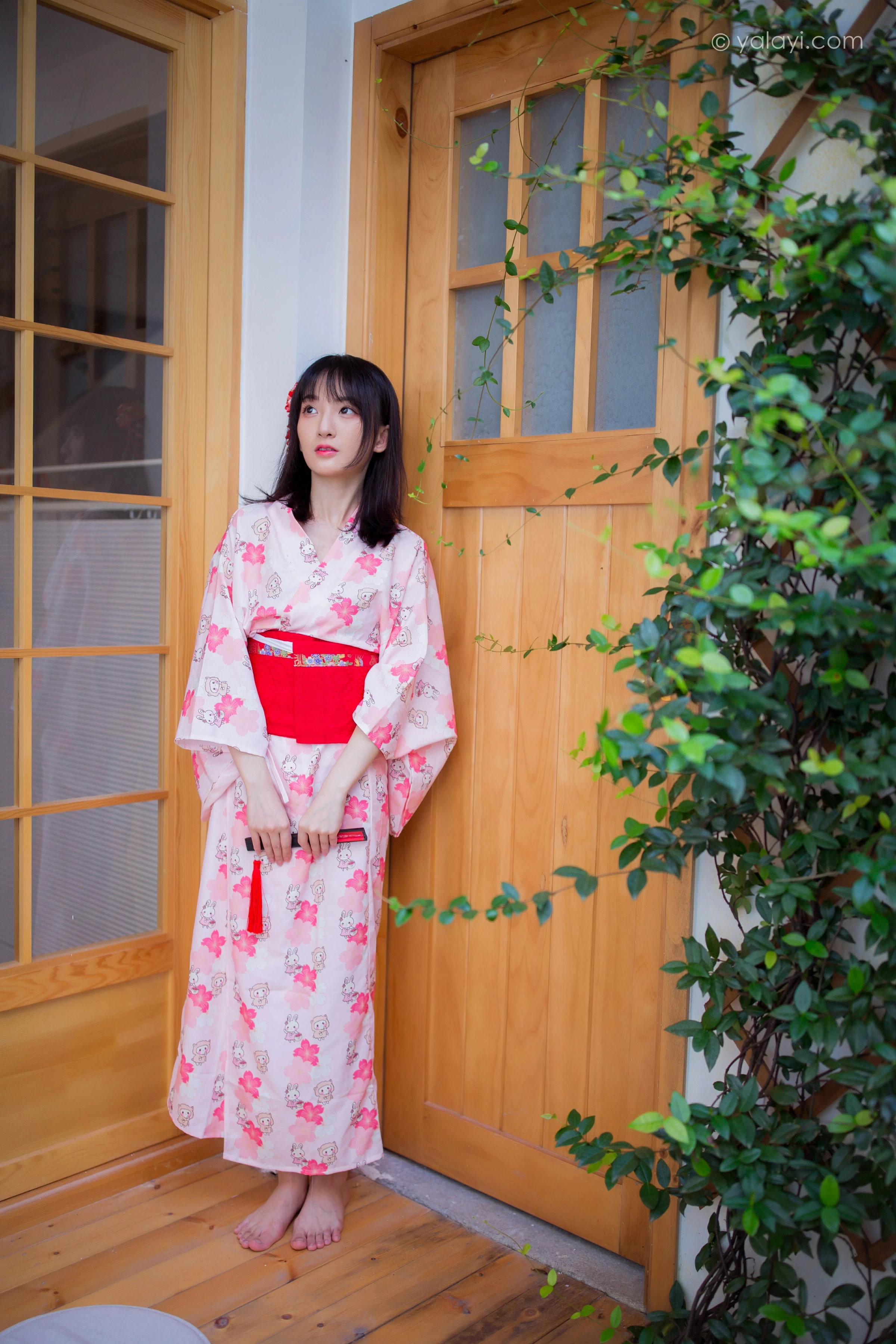 [YALAYI雅拉伊]NO.706 《樱花精灵》 落落 粉色和服性感私房写真集第6张