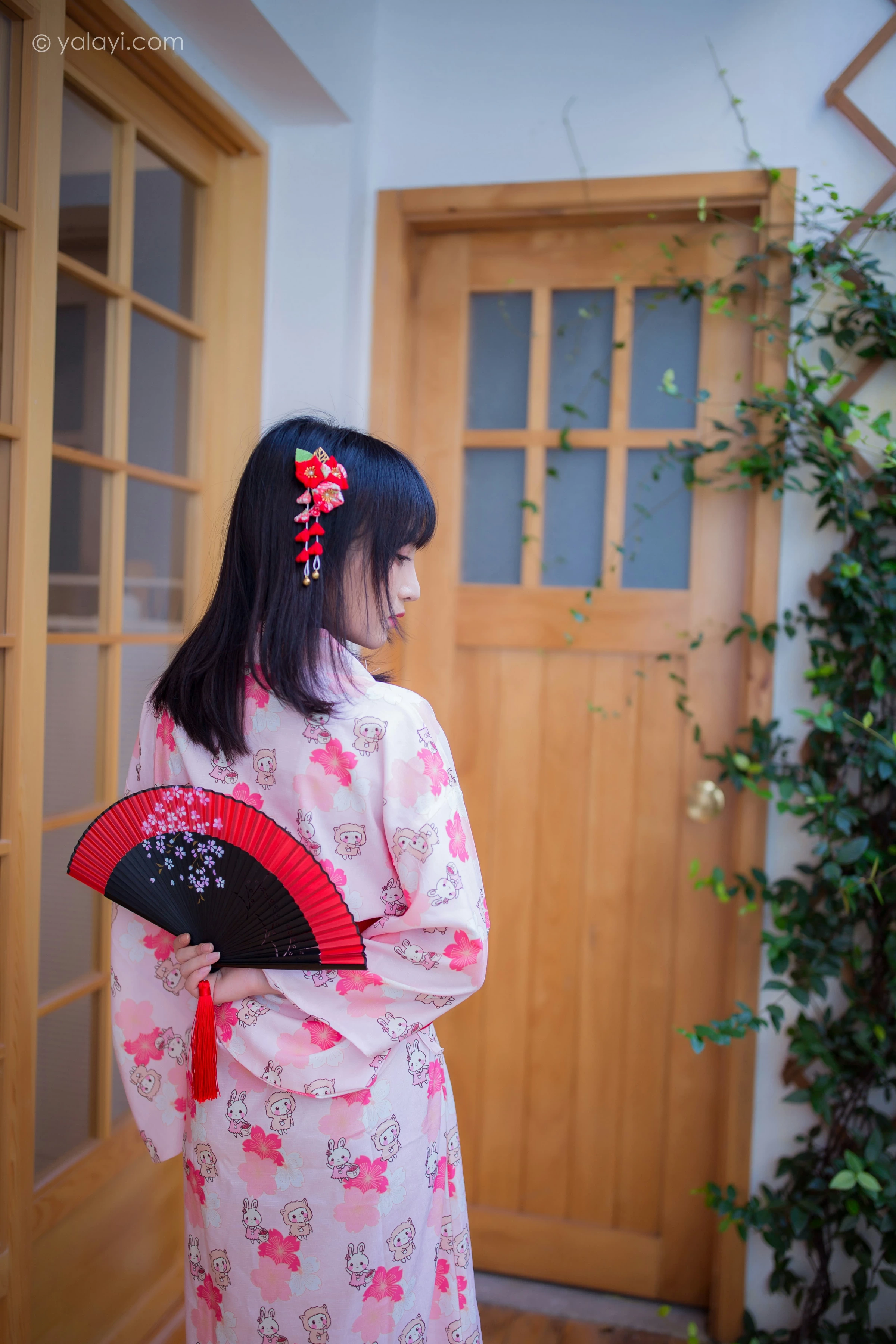 [YALAYI雅拉伊]NO.706 《樱花精灵》 落落 粉色和服性感私房写真集第12张