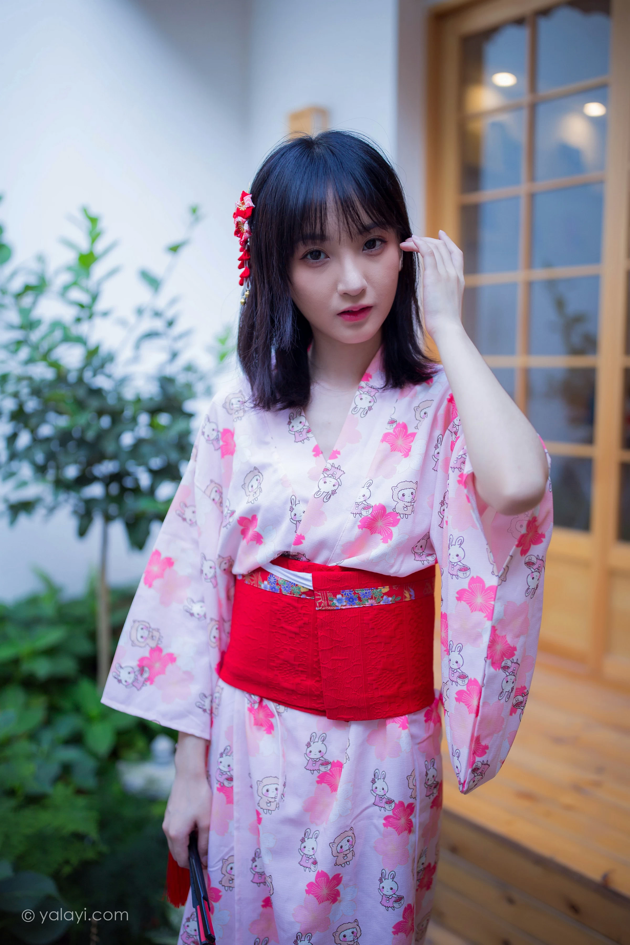 [YALAYI雅拉伊]NO.706 《樱花精灵》 落落 粉色和服性感私房写真集第14张