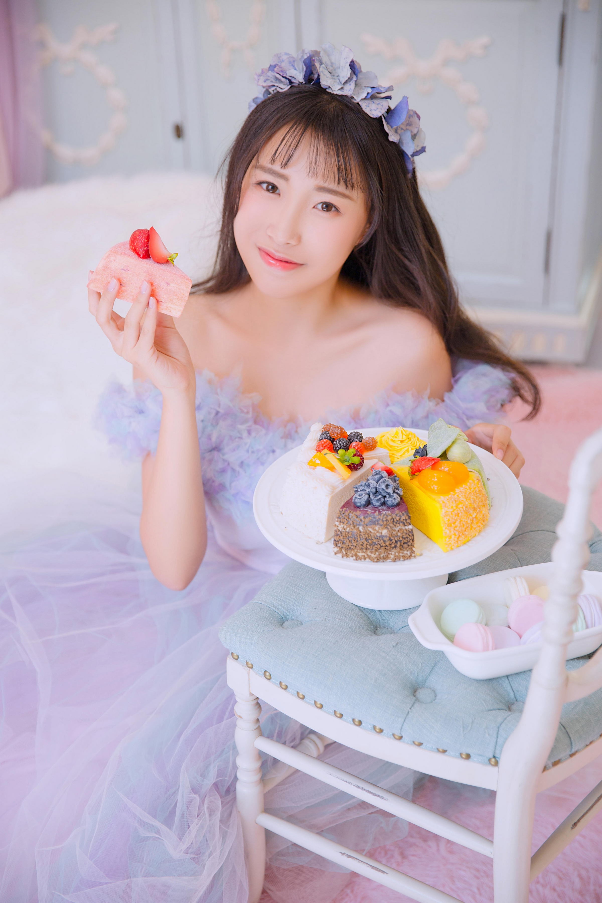 [YALAYI雅拉伊]2022.06.13 秘密花园 清纯少女 JK水手制服与粉色吊带内衣加短裤私房写真集第5张