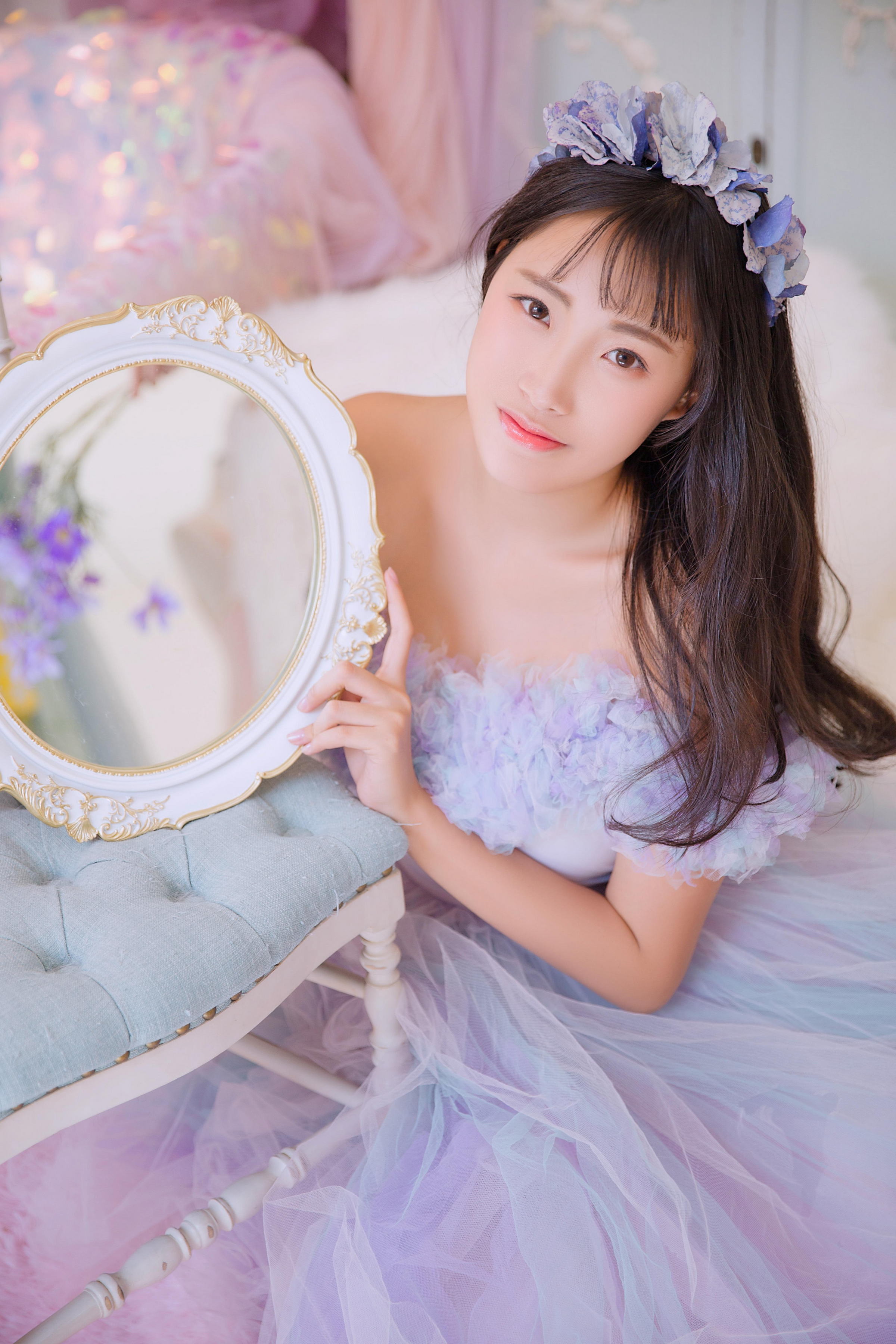 [YALAYI雅拉伊]2022.06.13 秘密花园 清纯少女 JK水手制服与粉色吊带内衣加短裤私房写真集第4张