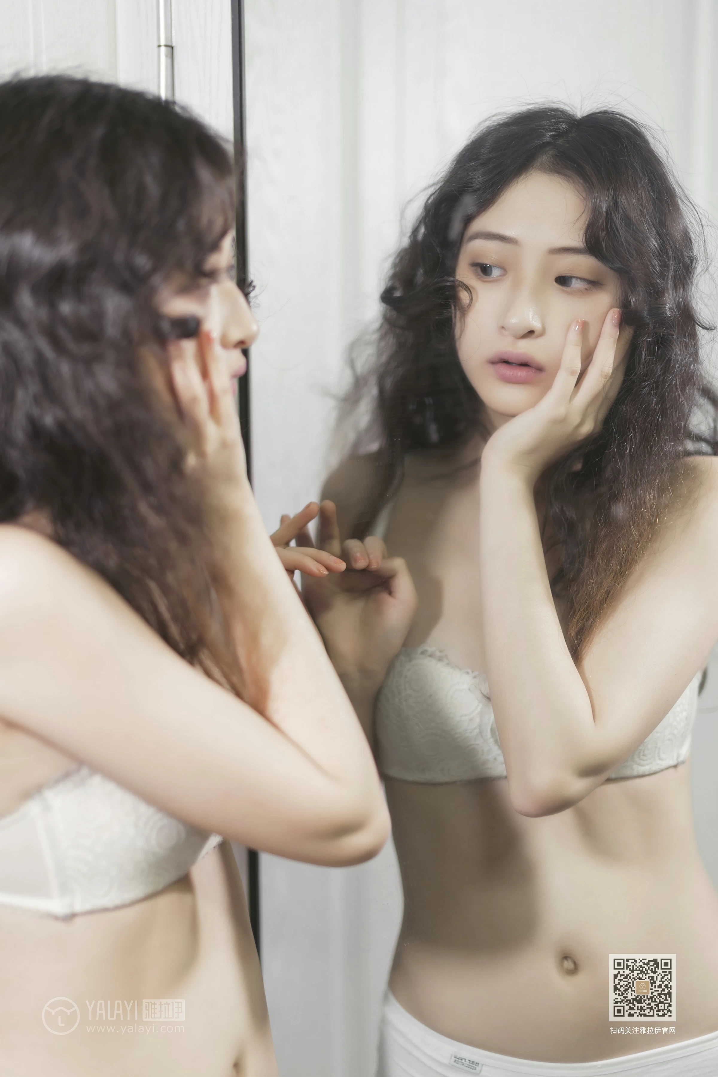 [YALAYI雅拉伊]Vol.474 吹落白衣裳 西子 白色蕾丝内衣居家性感私房写真集第5张