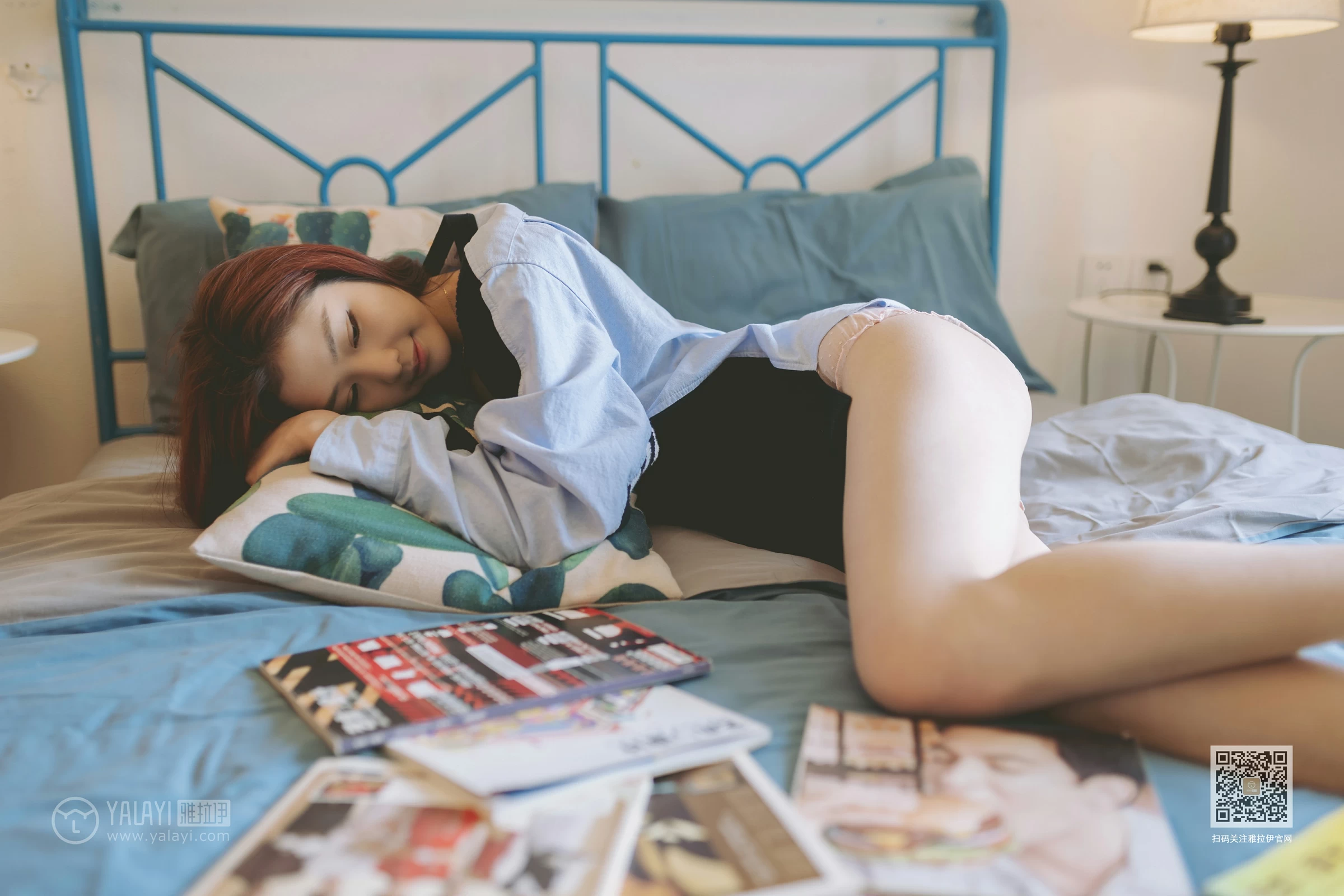 [YALAYI雅拉伊]NO.611 《你还要生气吗(1)》 鸭鸭 蓝色卫衣加粉色内衣性感私房写真集第6张