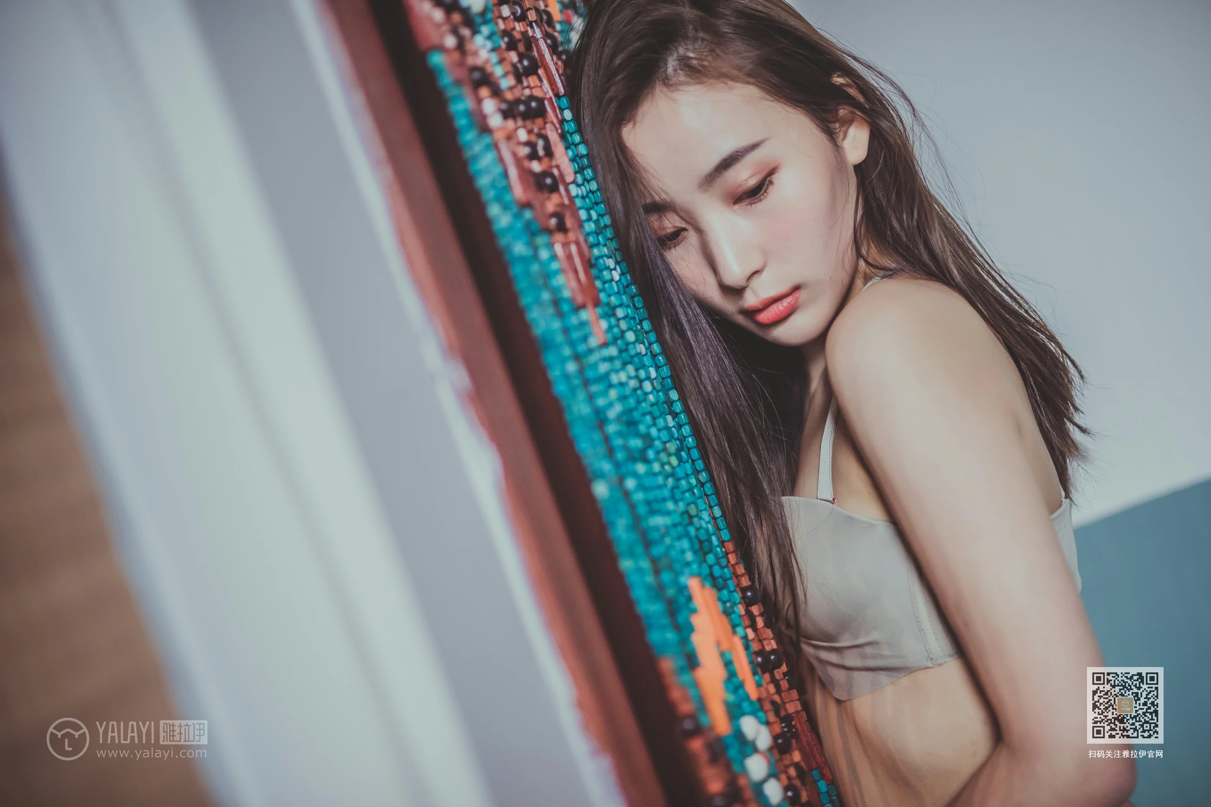 [YALAYI雅拉伊]NO.626 《满眼是你》 海棠 米色性感内衣居家私房写真集第15张