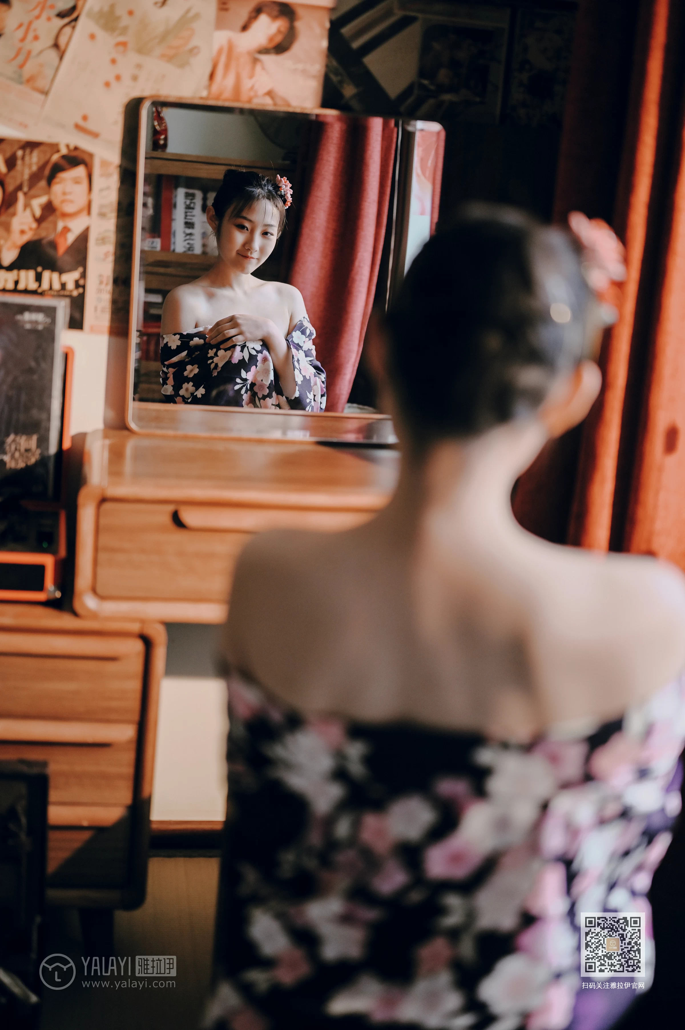 [YALAYI雅拉伊]NO.635 《和服少女》 沈伊 黑色和服加白色蕾丝内衣性感私房写真集第10张