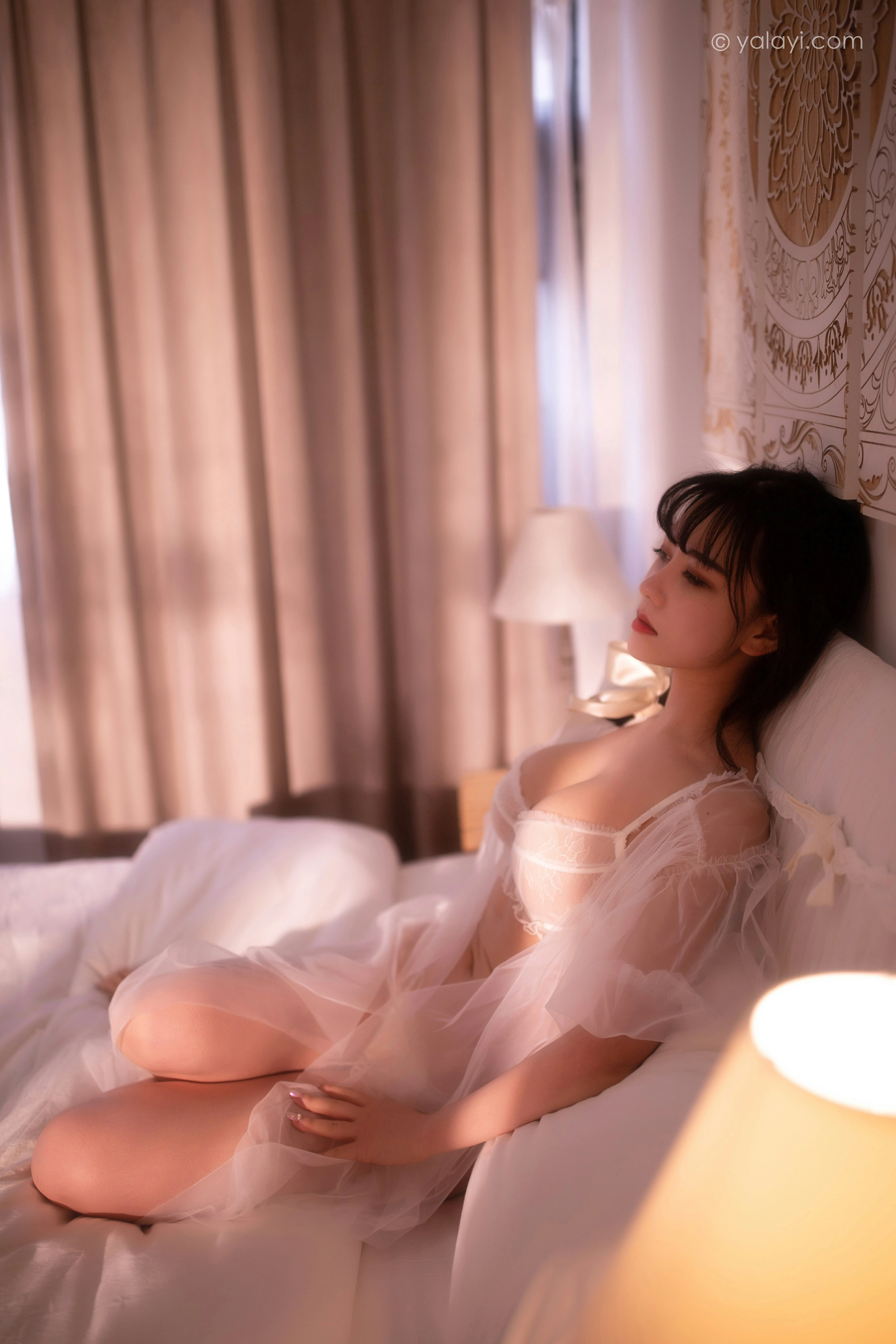 [YALAYI雅拉伊]NO.781 春暖闺香浓 琳达 白色透视睡衣加蕾丝情趣内衣性感私房写真集第12张