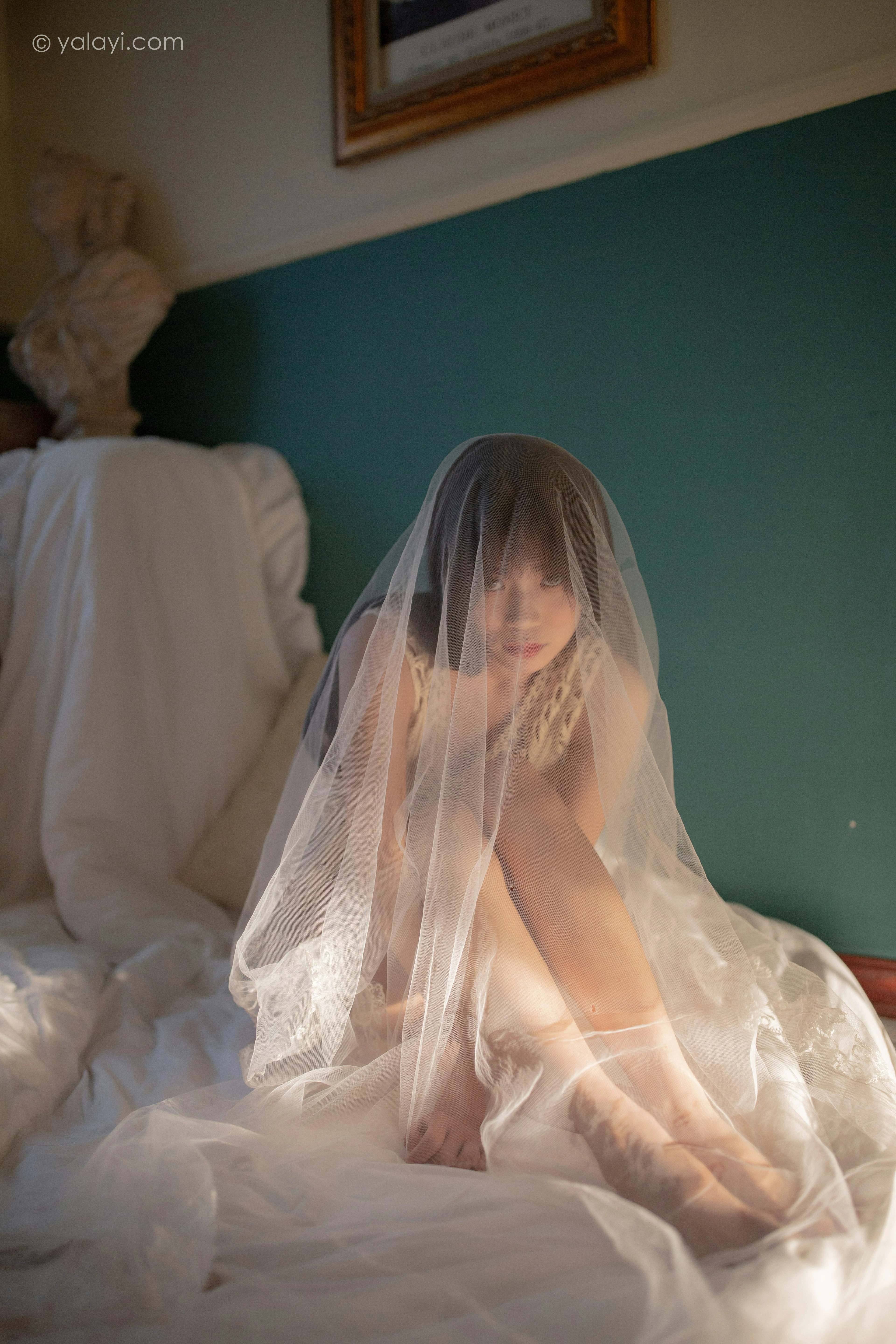 [YALAYI雅拉伊]NO.776 频来入梦 丽雅 白色镂空睡衣性感私房写真集第12张