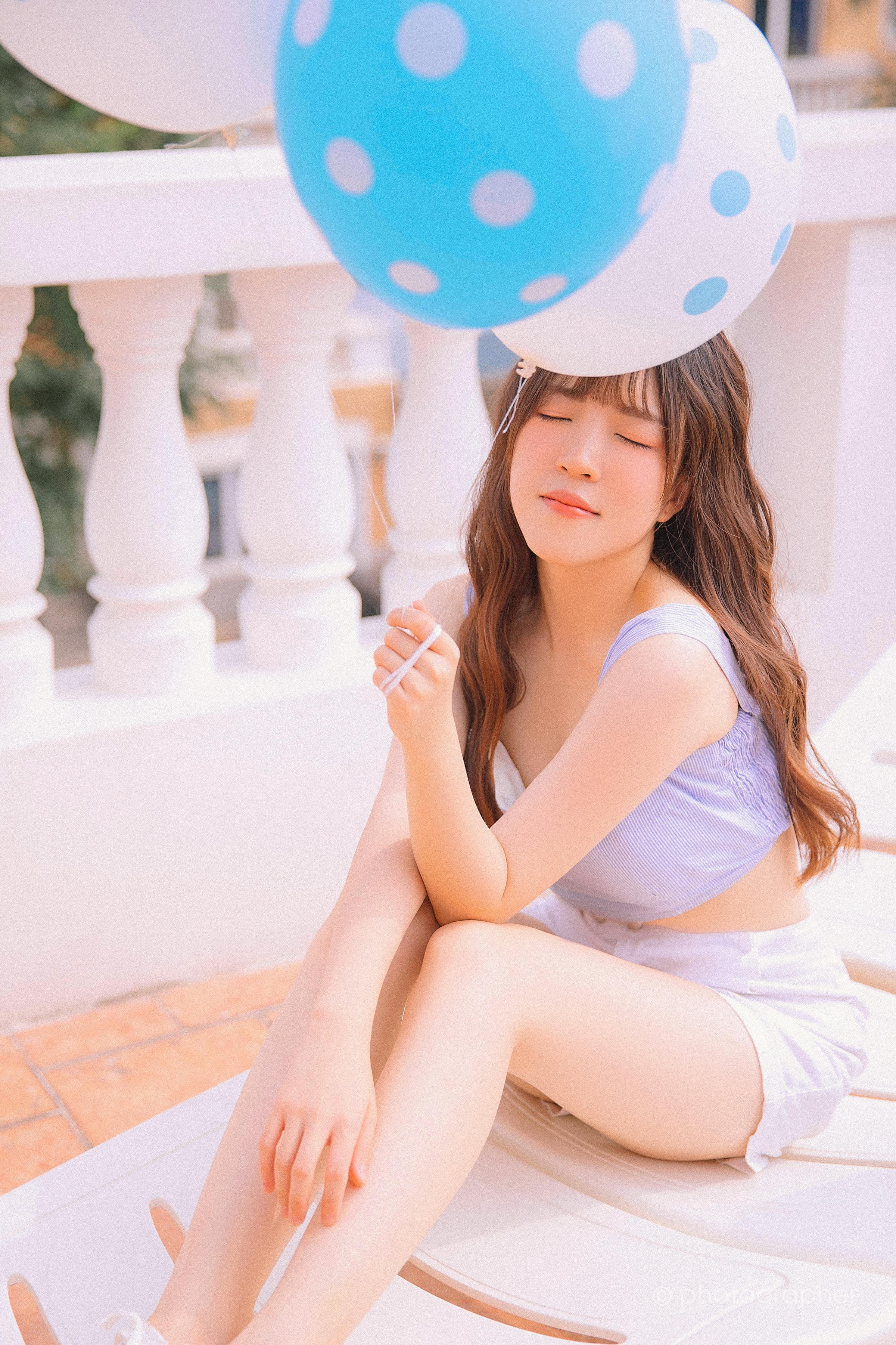 [YALAYI雅拉伊]2022.04.18 感觉良好 青春美少女 蓝色JK水手制服与粉色内衣性感私房写真集第5张