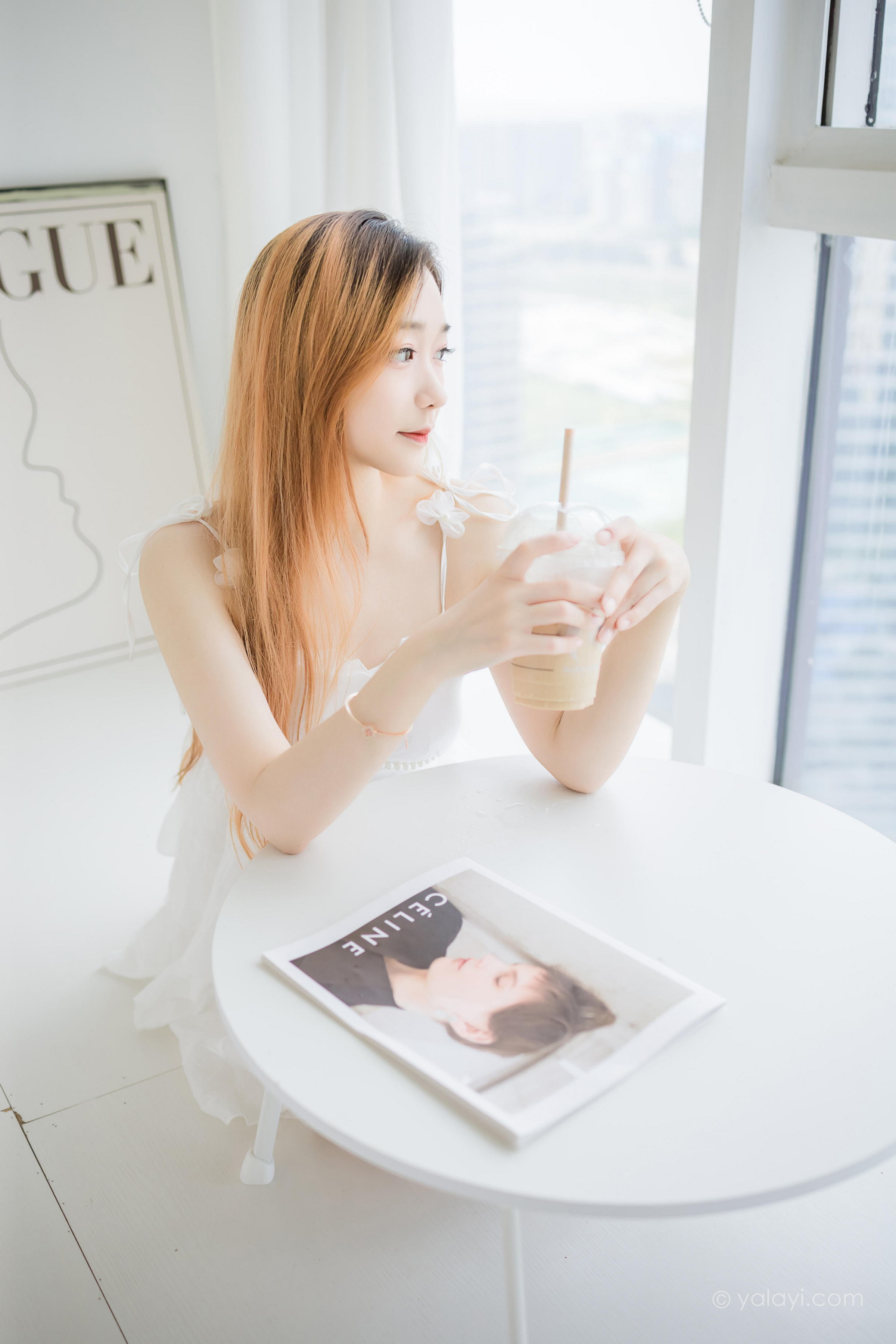 [YALAYI雅拉伊]2022.12.03 白衣丽人 夜夜 白色吊带透视连衣裙居家清纯写真集第13张